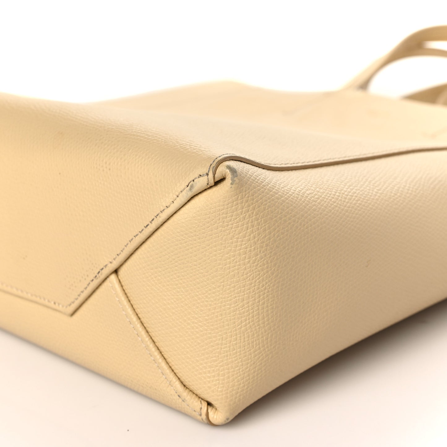 Grained Calfskin Small Vertical Cabas Sand