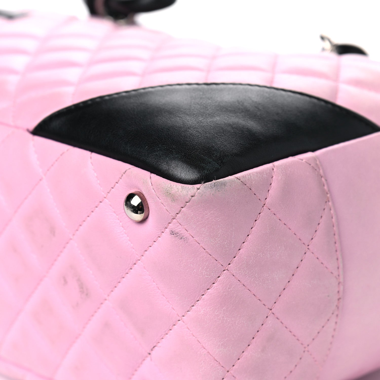 Chanel Calfskin Quilted Large Cambon Bowler Pink Black 7 of 17