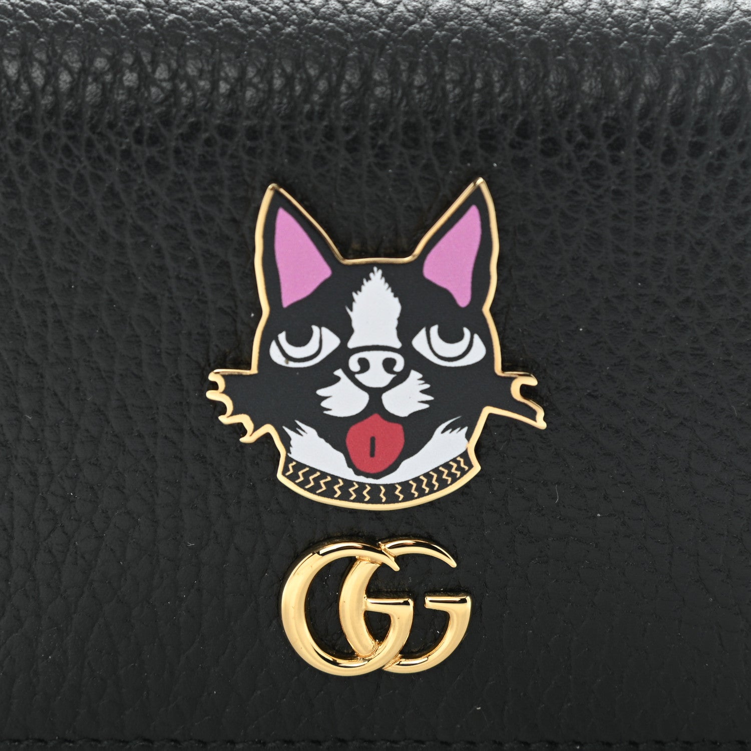 Gucci Dollar Calfskin Bosco Card Case Wallet Black 8 of 10