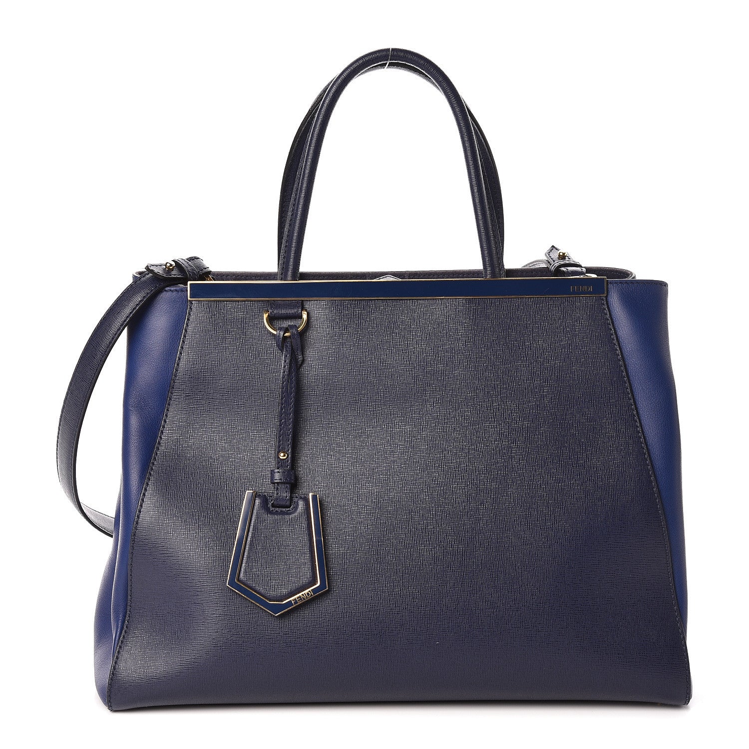 Fendi Vitello Elite Regular 2Jours Tote Blue 1 of 9