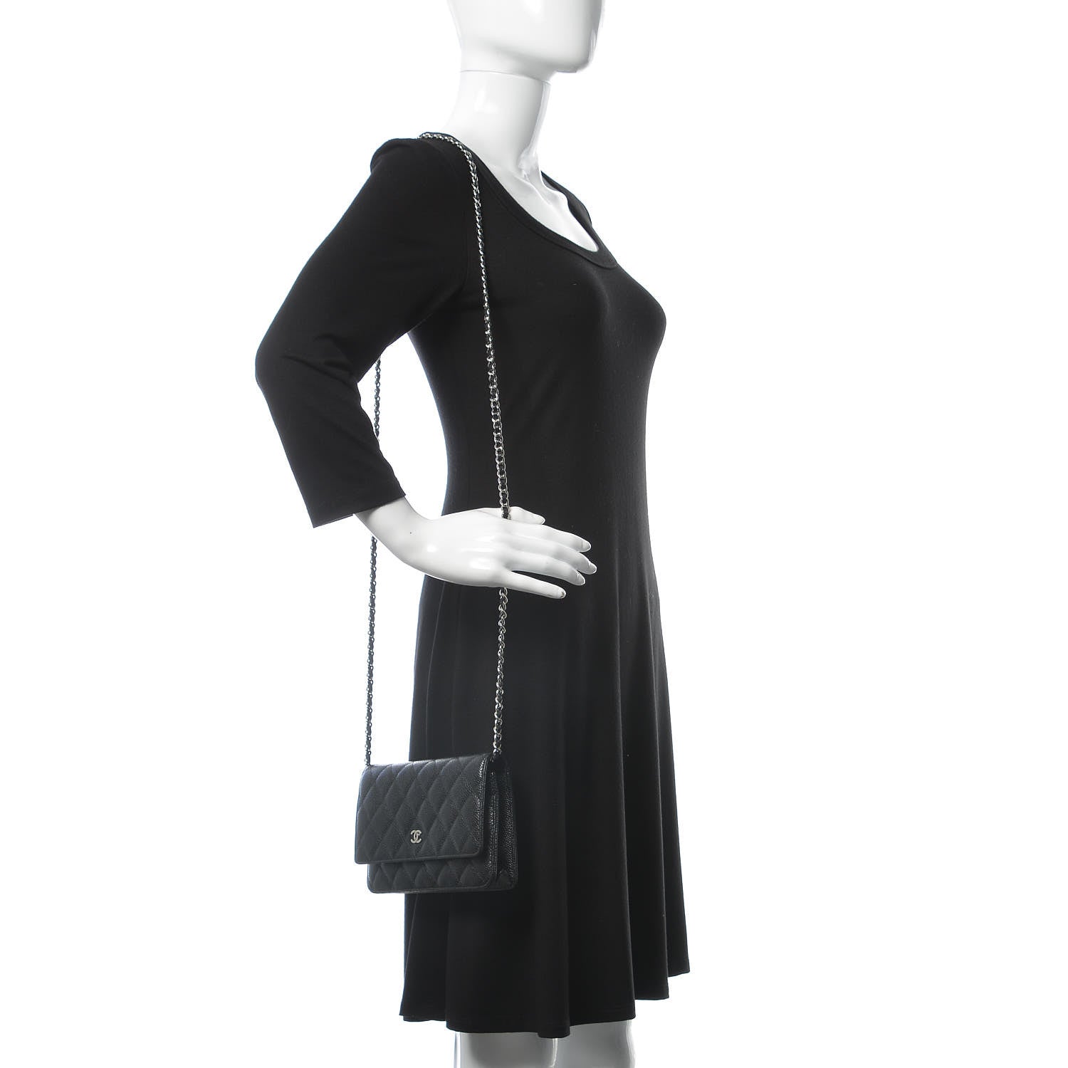 Chanel Caviar Quilted Wallet On Chain WOC Black 2 of 11