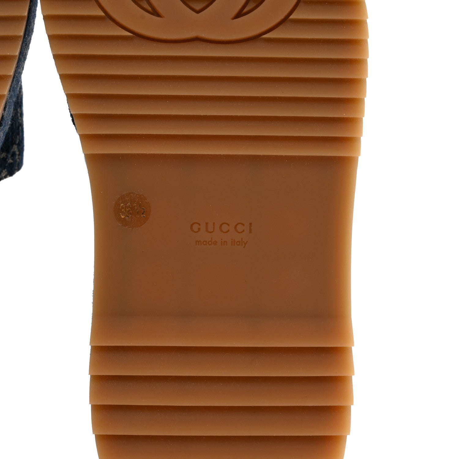 Gucci New Denim GG Monogram Angelina Platform 55mm Slide Sandals 36.5 Blue Tea 6 of 8