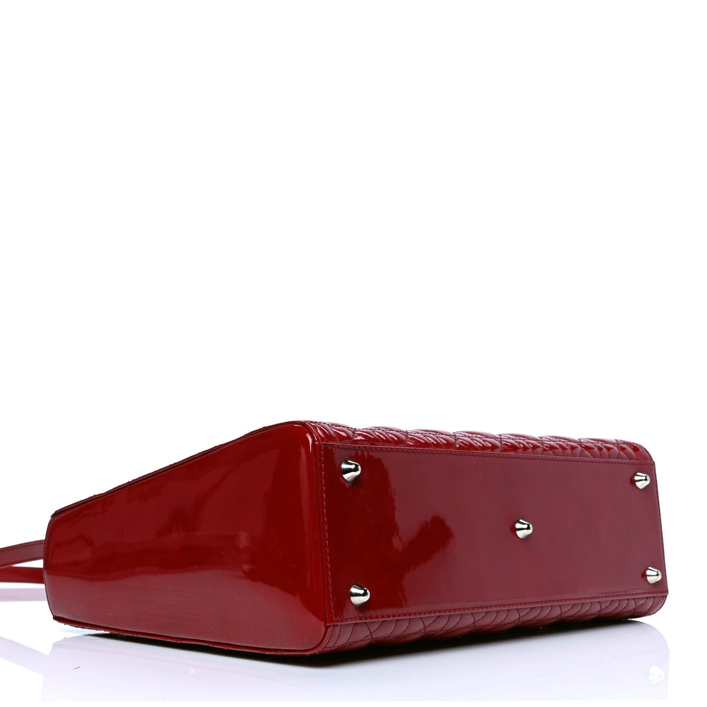 Patent Cannage Large Lady Dior Red