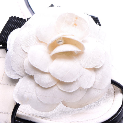 Chanel Patent Lambskin Quilted Camellia Mules 39 White 12 of 12