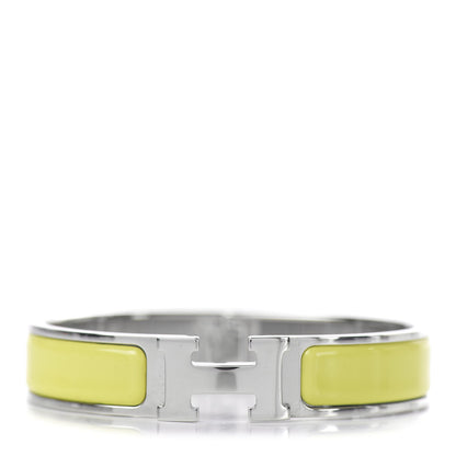 Hermes Enamel Narrow Clic Clac H Bracelet PM Jaune Canari 1 of 4