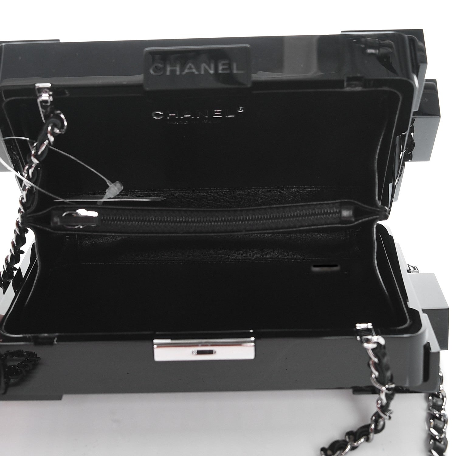 Chanel Plexiglass Barcode Boy Brick Lego Clutch Black 5 of 10