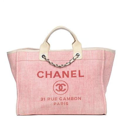 Chanel Canvas Medium Deauville Tote Pink 1 of 10