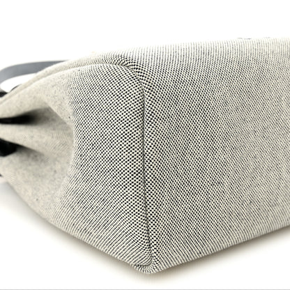Hermes H Plume Canvas Vache Hunter Circuit Rider Hobnailed Herbag Zip Retourne 31 PM Black Ecru 10 of 11