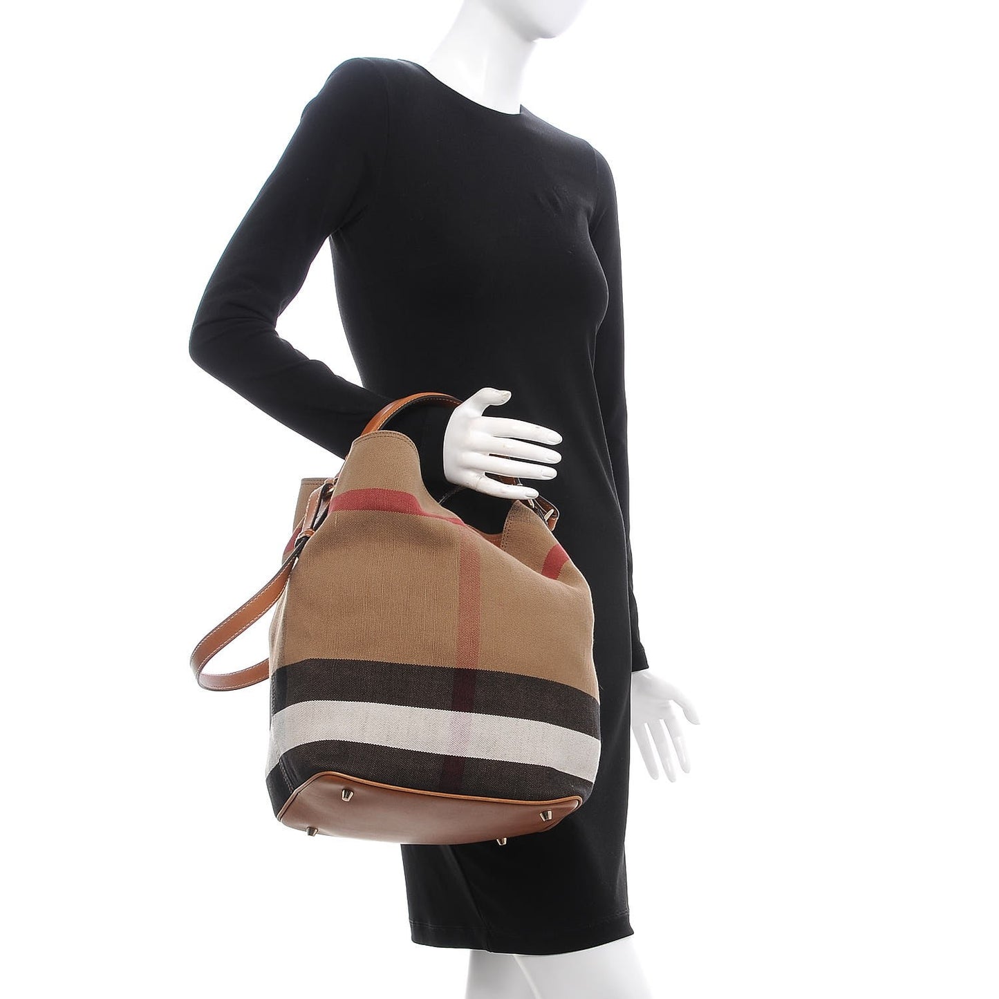 Canvas Mega Check Medium Ashby Hobo Saddle Brown