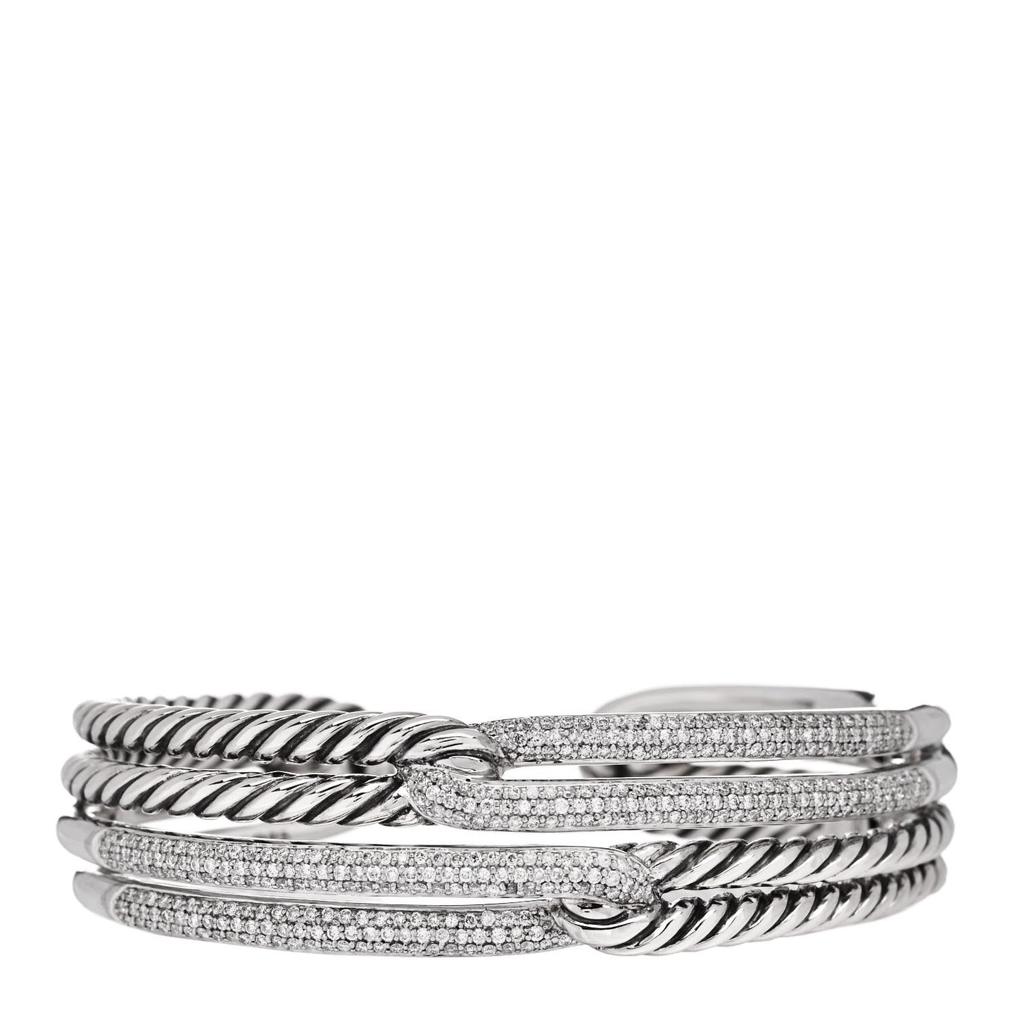 Sterling Silver Diamond Double Loop Labyrinth Bracelet
