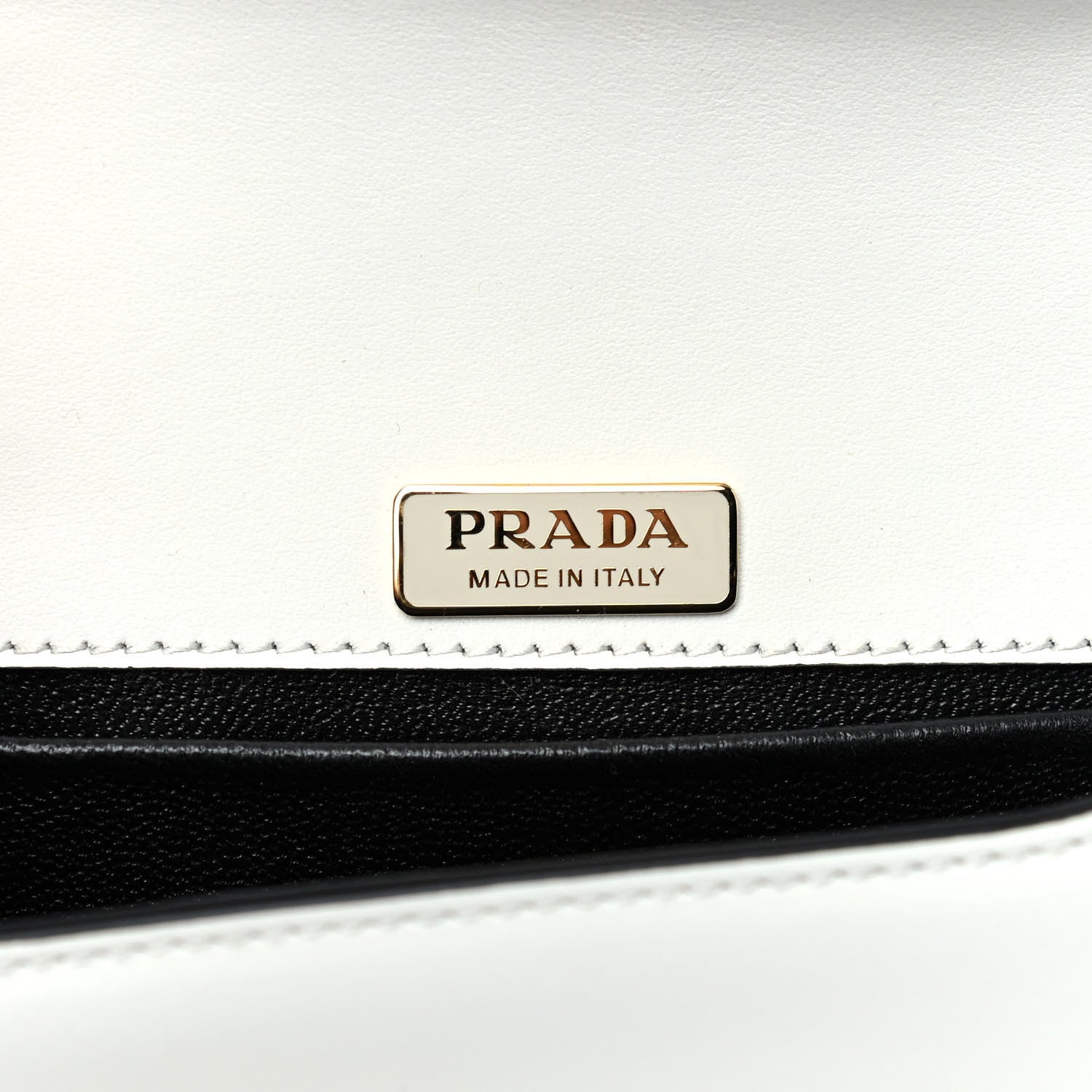 Prada City Calfskin Saffiano Cahier Bag White Black 6 of 9