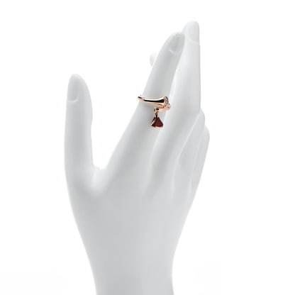 Bulgari 18K Rose Gold Diamond Carnelian Divas' Dream Charm Ring 51 5.75 2 of 6