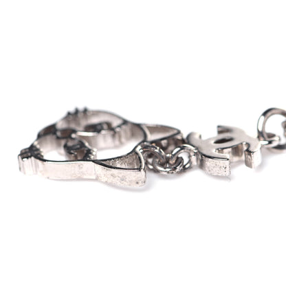 Chanel Crystal Emoji Choupette Cat Pendant Necklace Silver 6 of 8