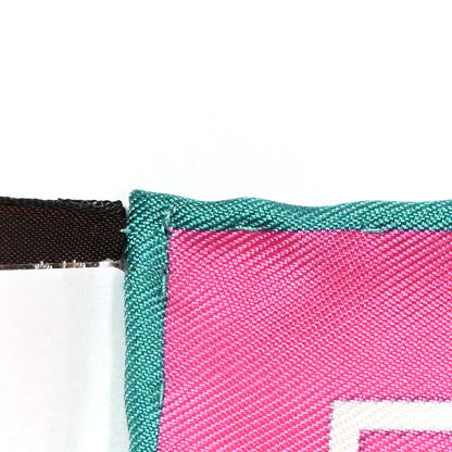Hermes Silk Couvertures Et Tenues Double Face Scarf 90 Vert Rose White 4 of 7