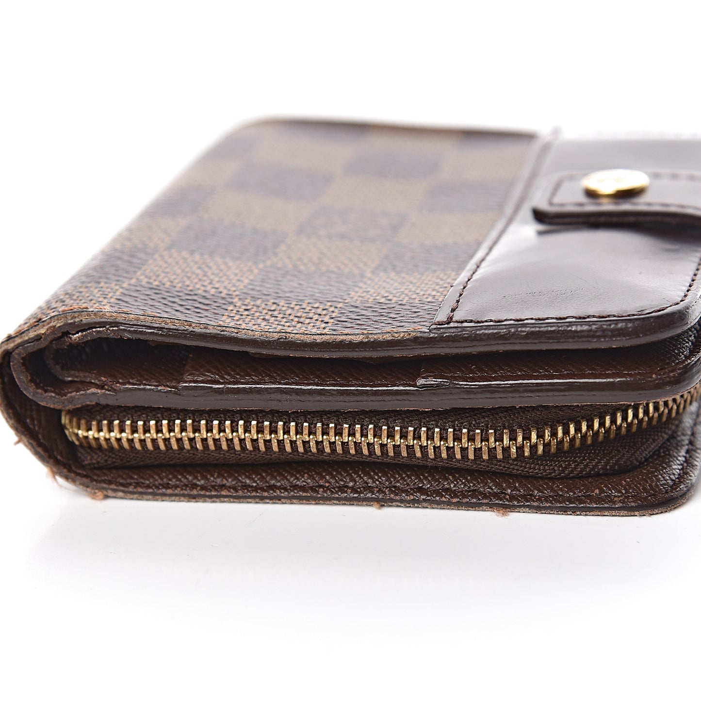 Damier Ebene Zippe Zipped Compact Wallet