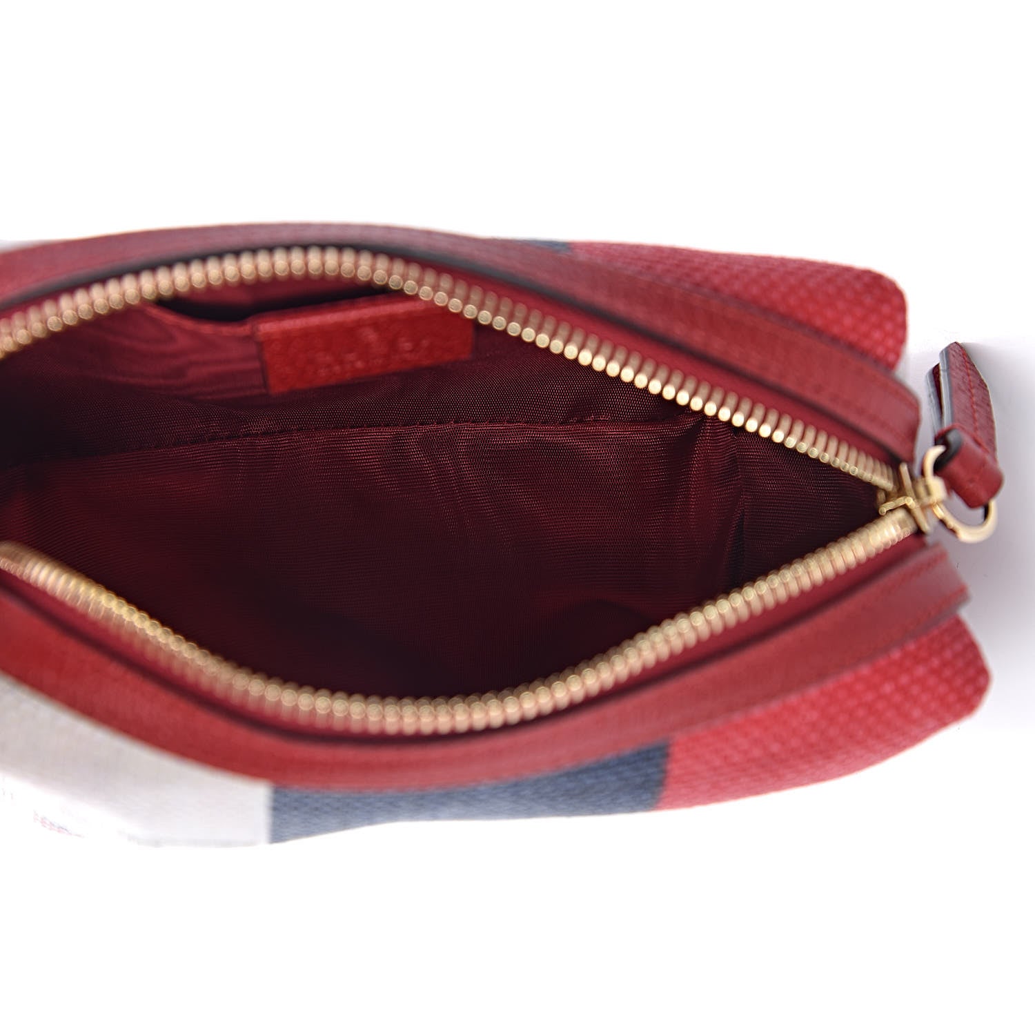 Gucci Canvas Sylvie Stripe Logo Cosmetic Case Mystic White Hibiscus Red Maritime 5 of 7