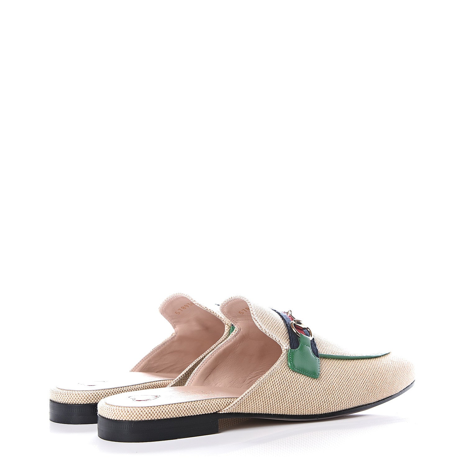 Gucci Canvas Vintage Charlotte Web Womens Princetown Slippers 39 Sand New Shamarock 4 of 11