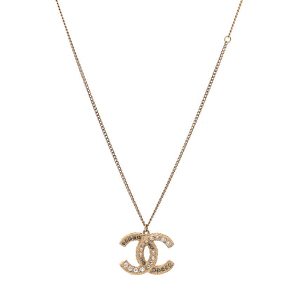Chanel Crystal Enamel CC Reversible Pendant Necklace Gold 1 of 4