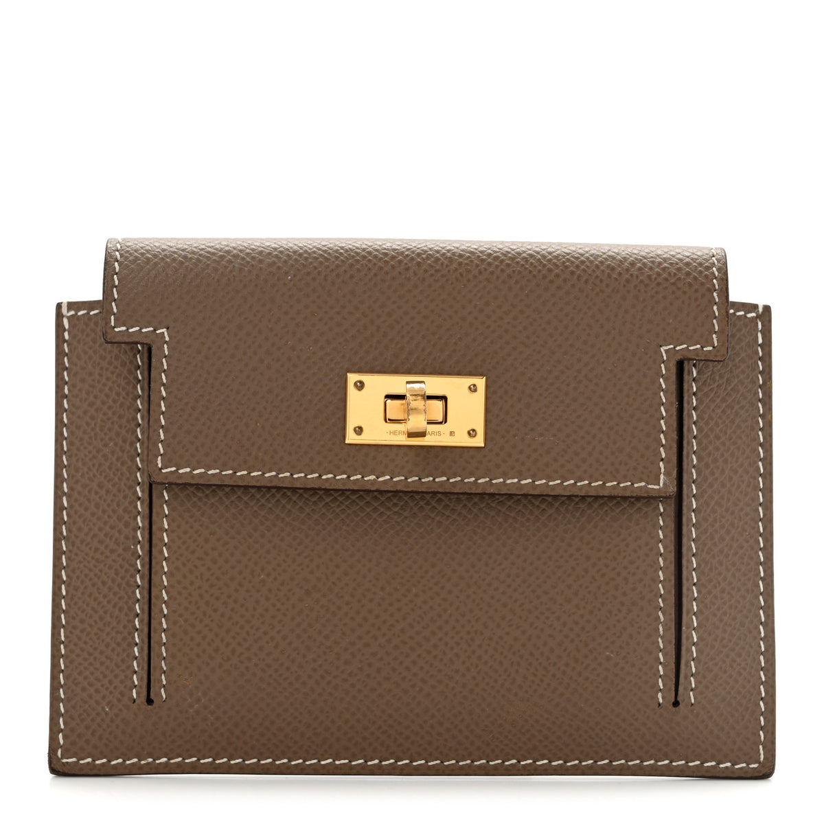 Epsom Kelly Pocket Compact Wallet Etoupe