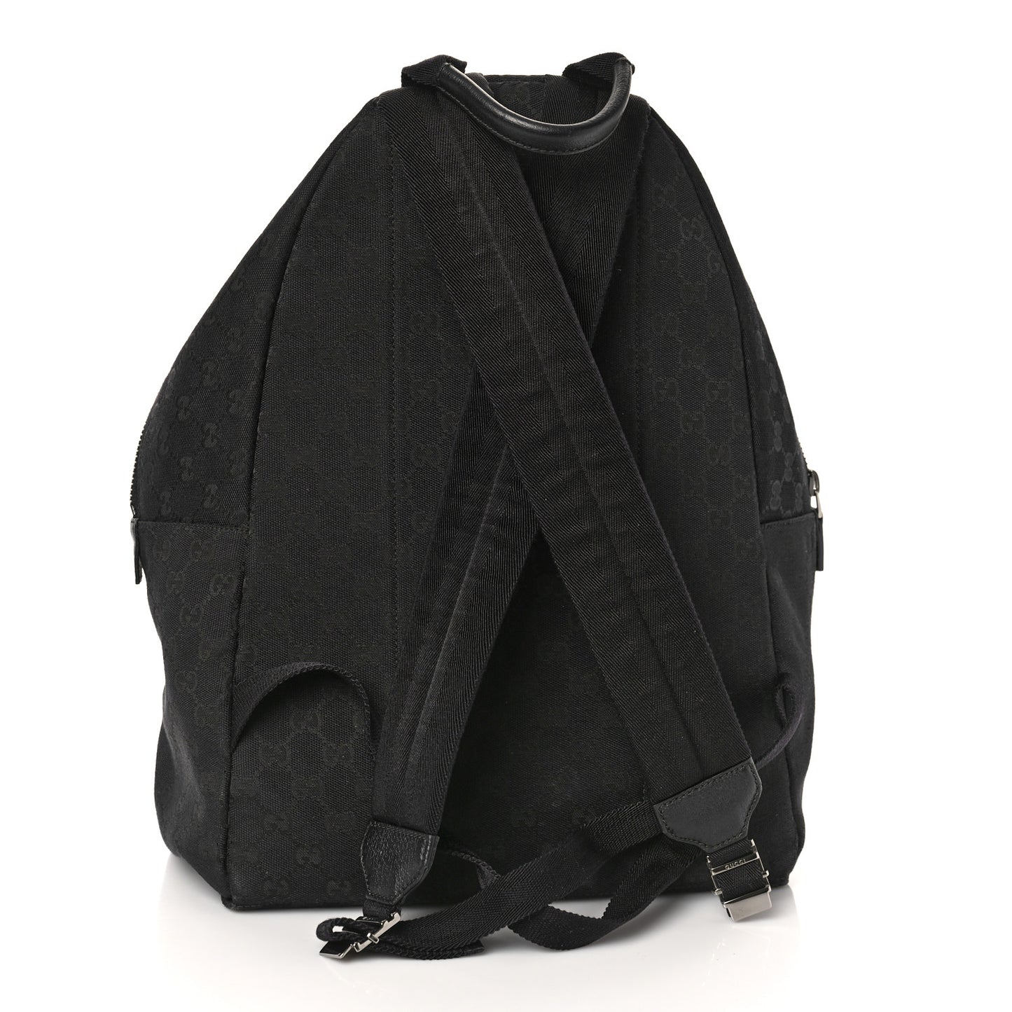 GG Monogram Web Medium Classic Backpack Black