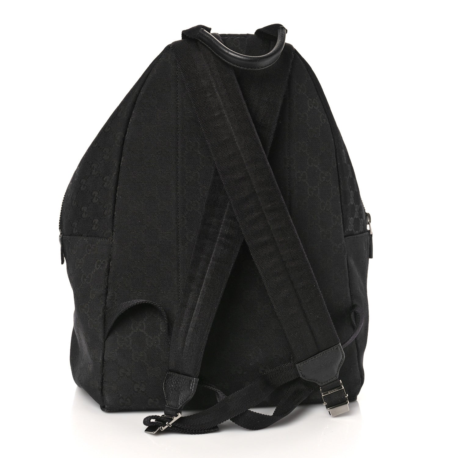 Gucci GG Monogram Web Medium Classic Backpack Black 4 of 10