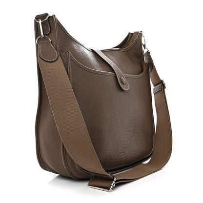 Hermes Taurillon Clemence Evelyne III GM Etoupe 3 of 12