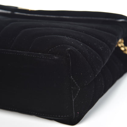 Saint Laurent Velvet Y Quilted Monogram Small Loulou Chain Satchel Black 9 of 11