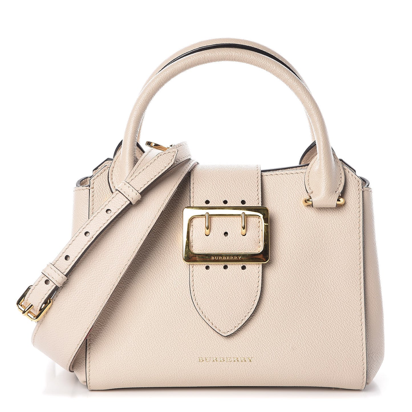 Soft Grain Calfskin Small Buckle Tote Limestone