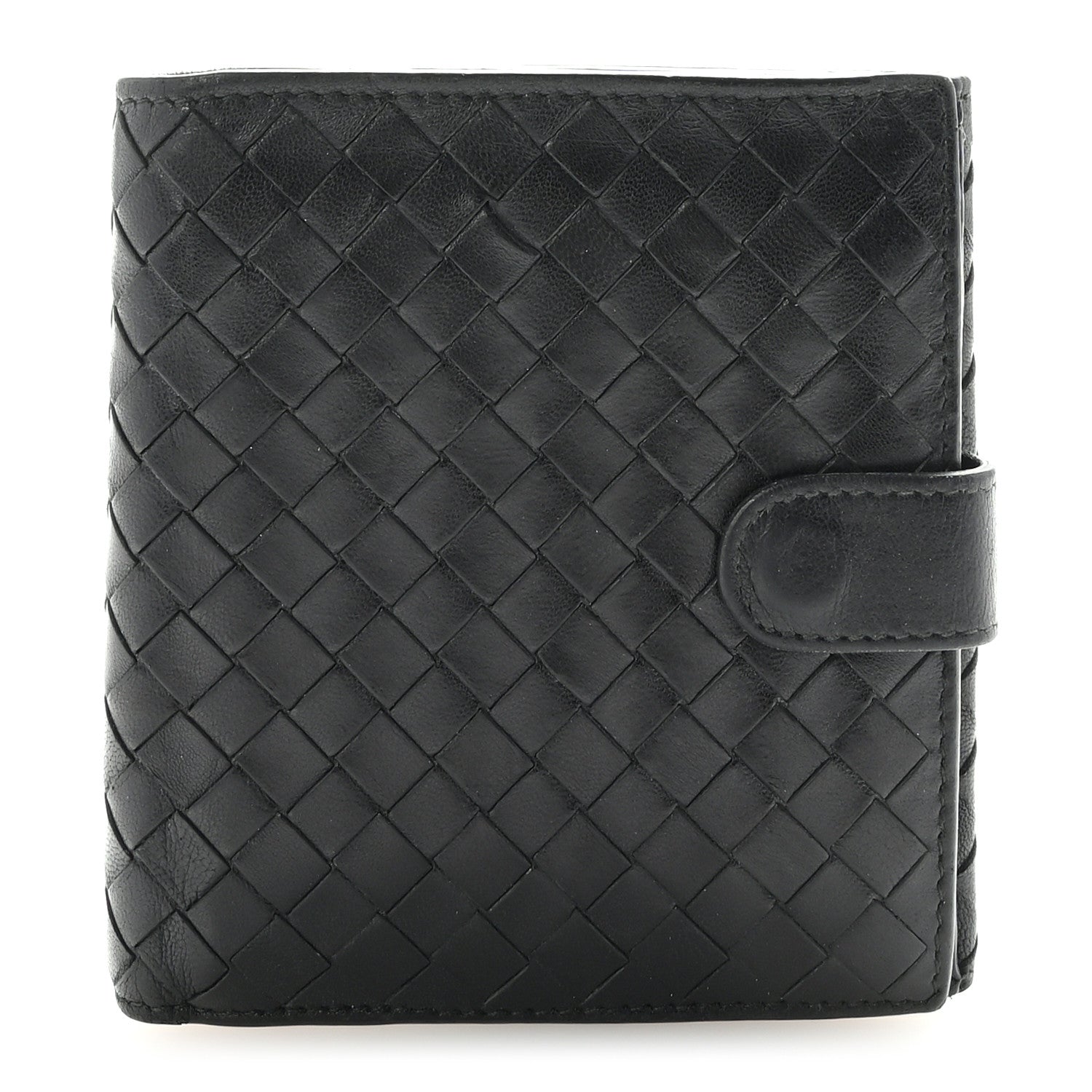 Bottega Veneta Nappa Intrecciato French Flap Wallet Black 1 of 7