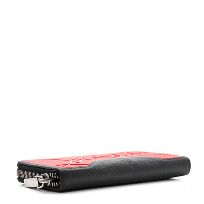 Christian Louboutin Calfskin Panettone Zip Around Wallet Loubi Red Black 4 of 12