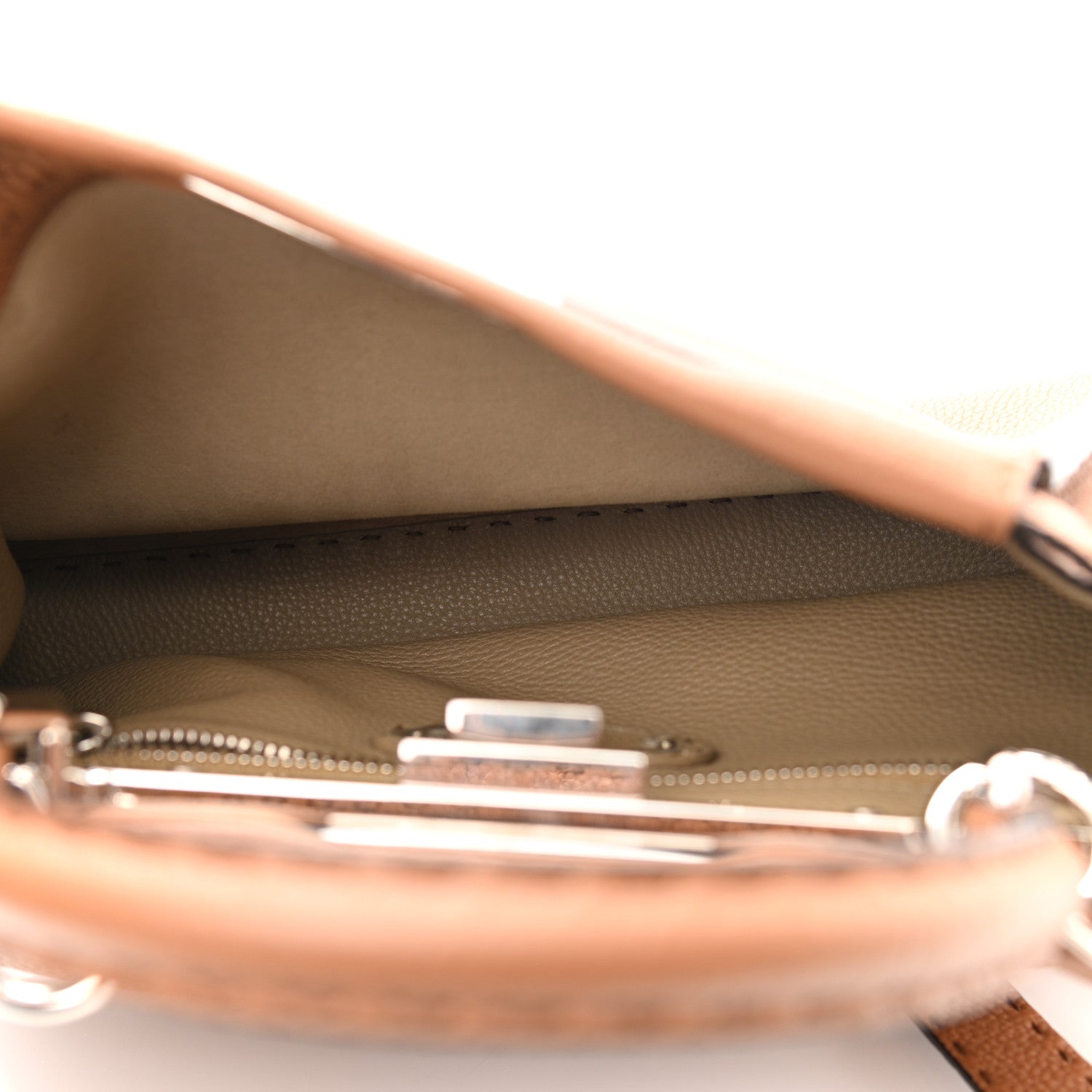 Fendi Cuoio Romano Selleria Bi-Color Medium Peekaboo Iconic Satchel Mou Deserto 6 of 16