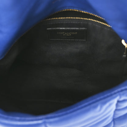 Saint Laurent Lambskin Quilted Small Loulou Puffer Monogram Chain Satchel Majorele Blue 5 of 10