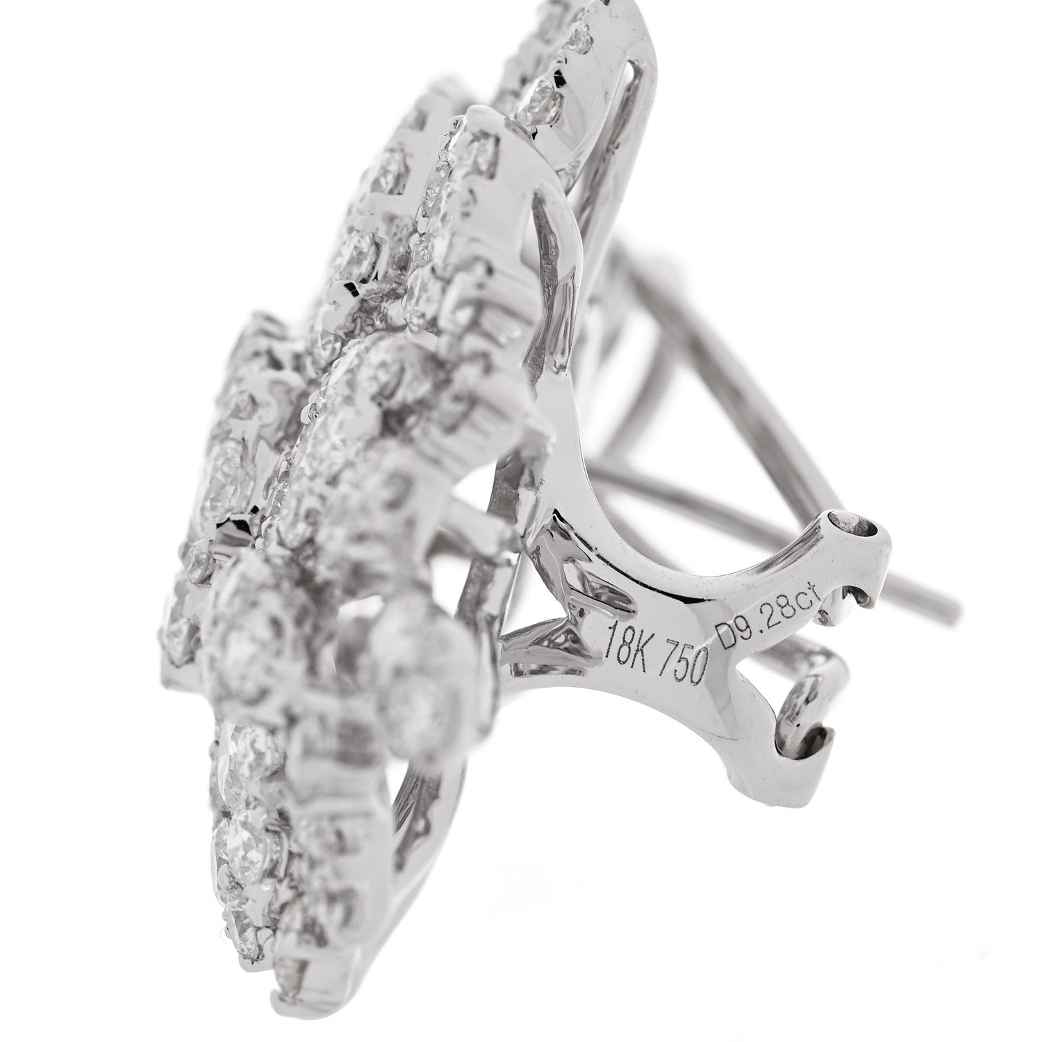 Parker & West by FASHIONPHILE 18K White Gold Diamond 9.28ctw Cluster Earrings 4 of 5