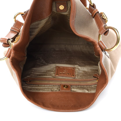 Prada Jacquard Logo Hobo Corda Orzo 5 of 11