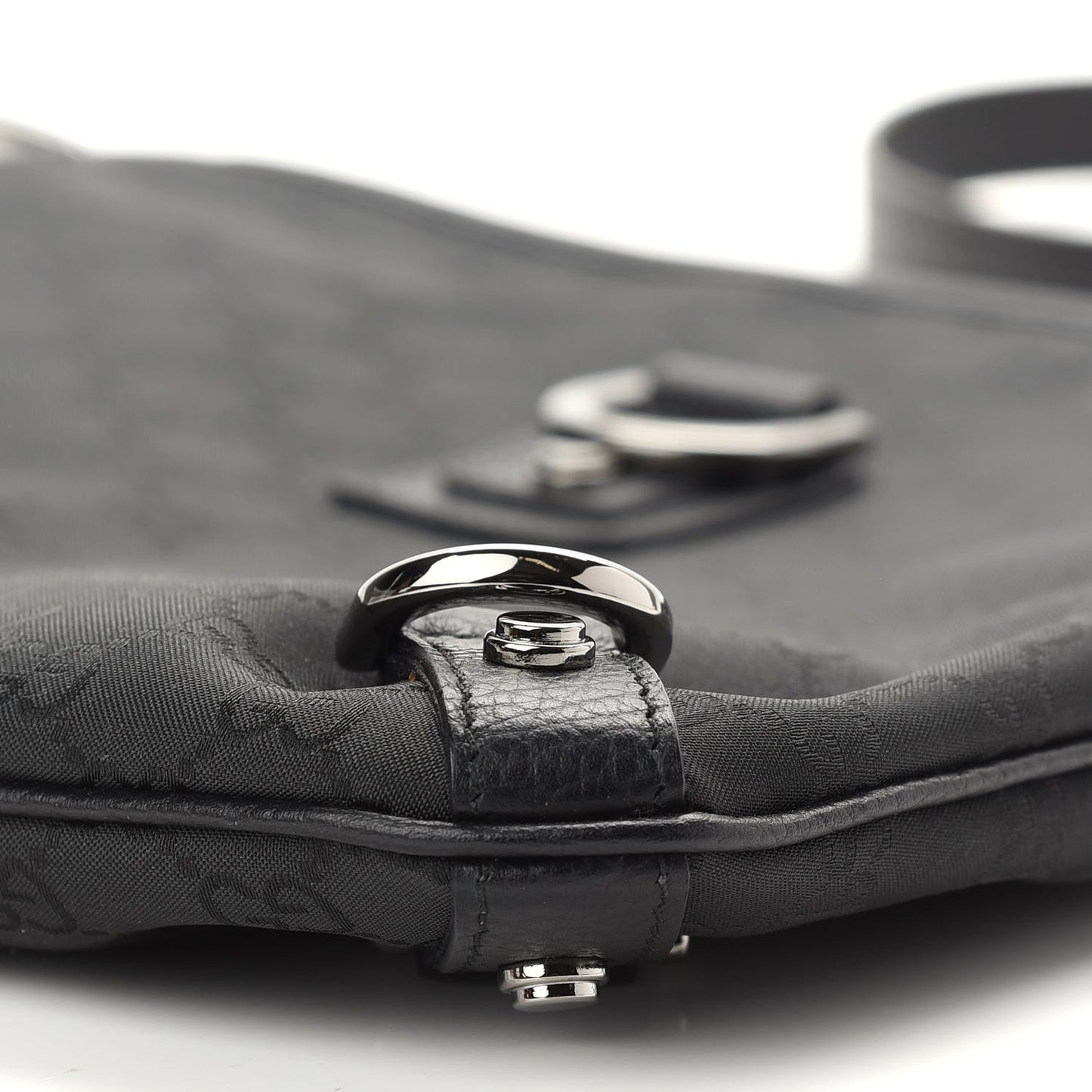 Nylon Monogram Abbey Messenger Bag Black
