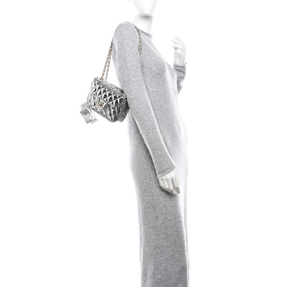 Chanel Mirror Calfskin Metallic Calfskin Quilted Hollywood Boulevard Mini Flap With Star Coin Purse Silver 2 of 11