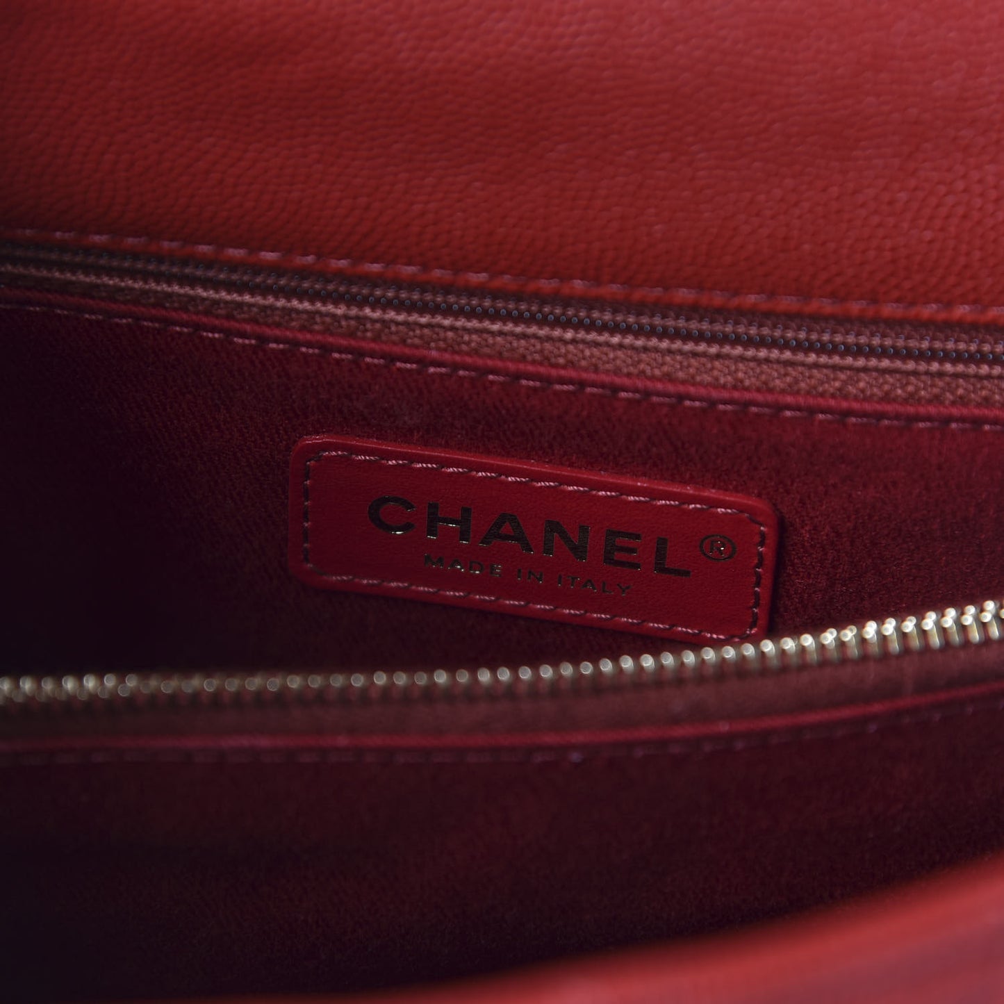 Caviar Quilted Small Coco Handle Flap Red