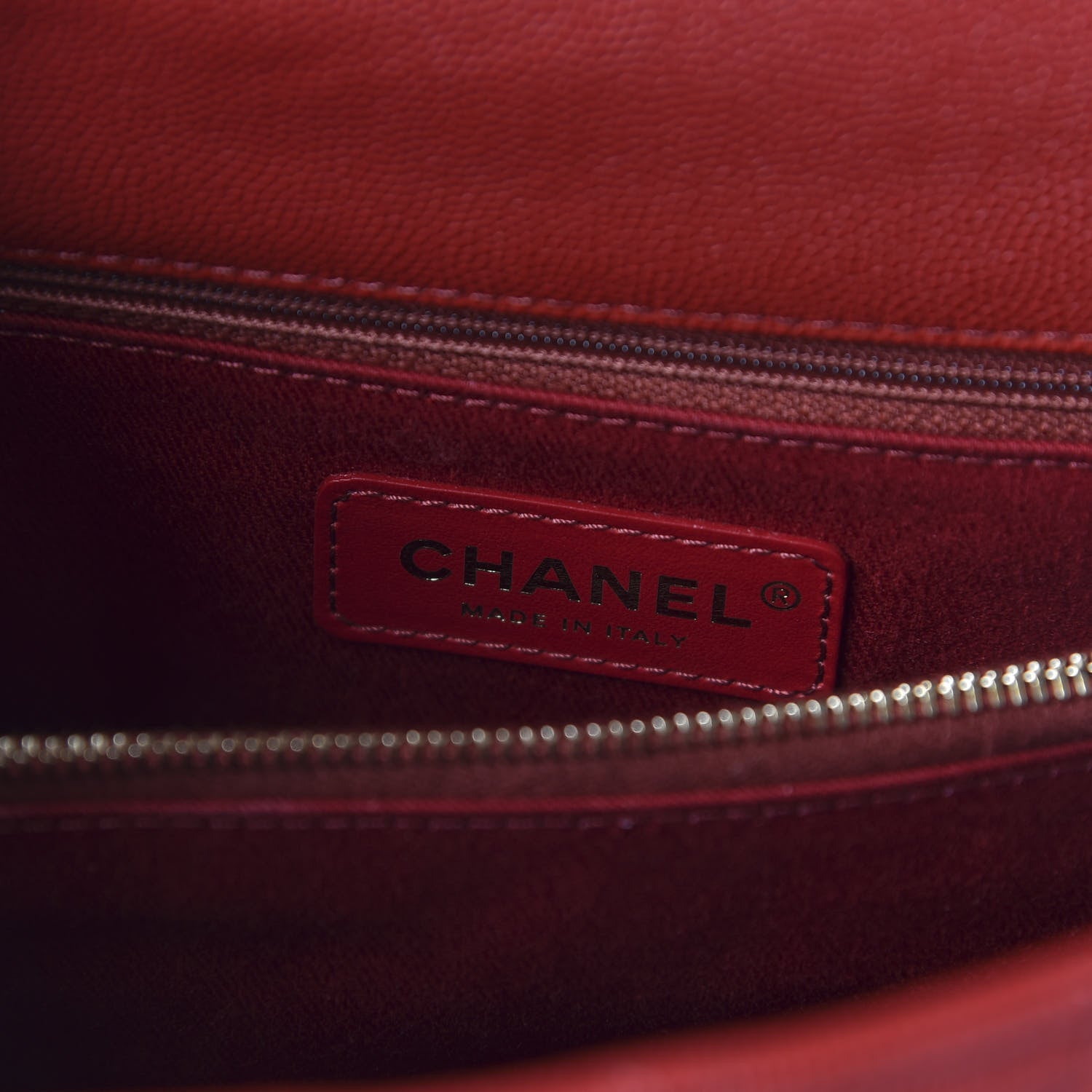 Chanel Caviar Quilted Small Coco Handle Flap Red 8 of 11