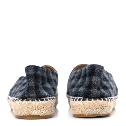 Chanel Plaid Fabric CC Espadrilles 38 Grey 6 of 10