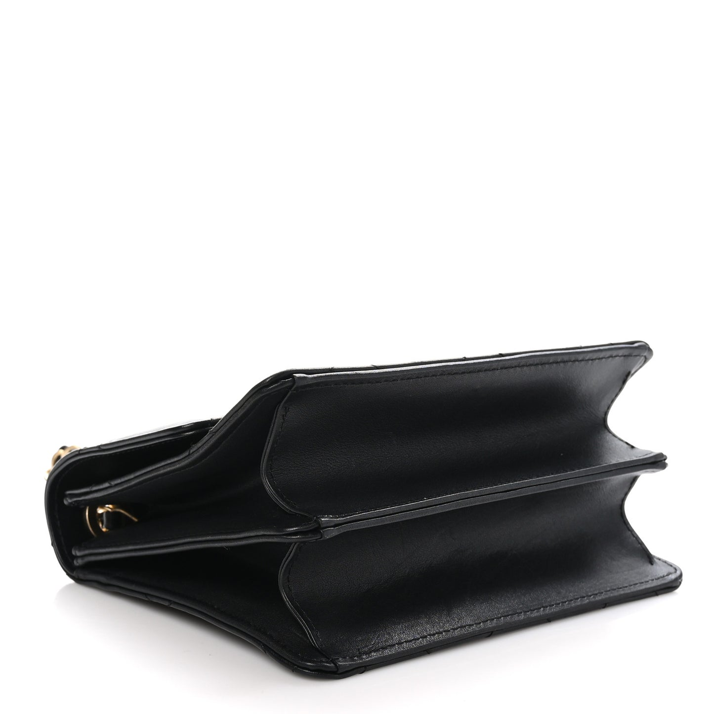 Calfskin Resin Quilted Mini Flap Black
