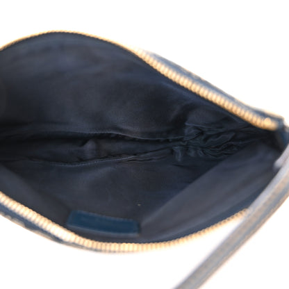 Christian Dior Monogram Mini Saddle Pochette Navy 5 of 11