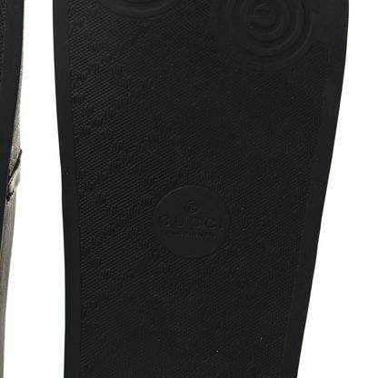 Gucci X SEGA Supreme Canvas GUCCY Stars Womens Slide Sandals 41 Black Gold 5 of 6
