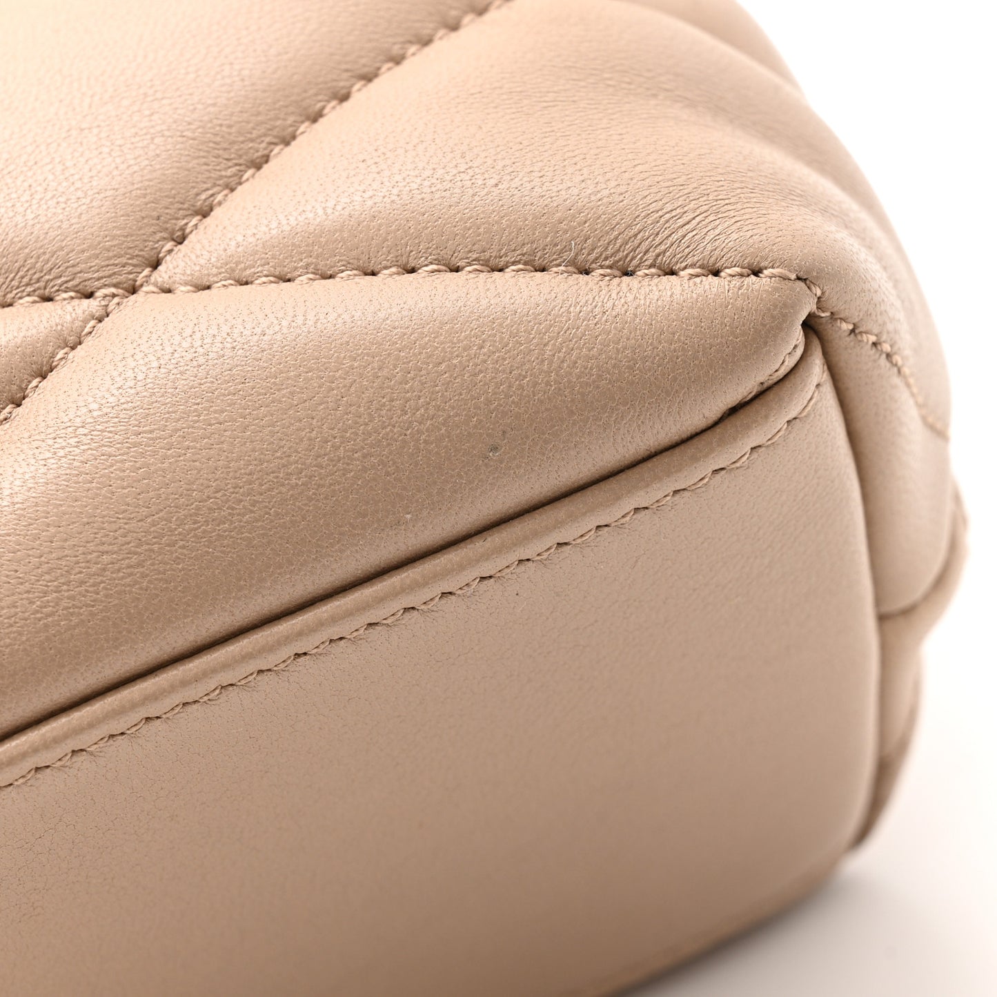Lambskin Quilted Sade Puffer Envelope Clutch Dark Beige