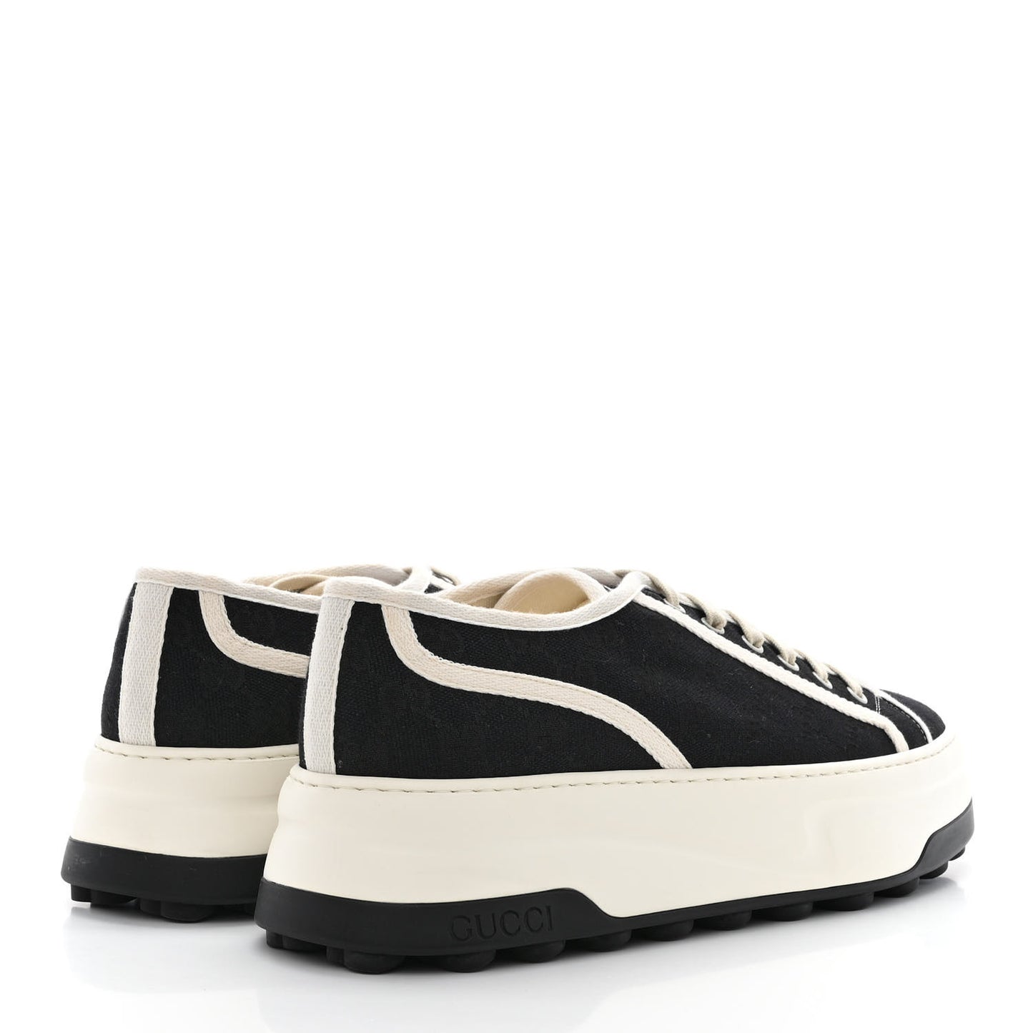 GG Monogram Mens 1977 Tennis Platform 52mm Sneakers 11 Black Mystic White