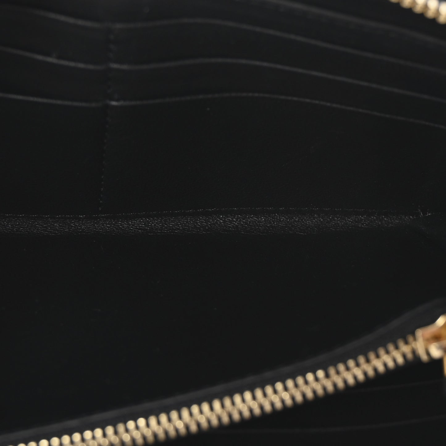 Grained Calfskin Marcie Long Zip Around Wallet Black
