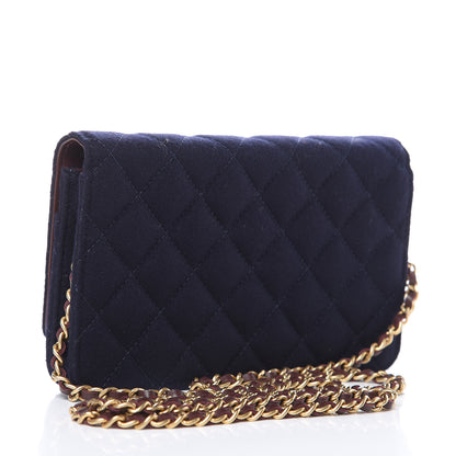 Chanel Felt Quilted Paris-Hamburg Charms Wallet On Chain WOC Dark Navy 3 of 9