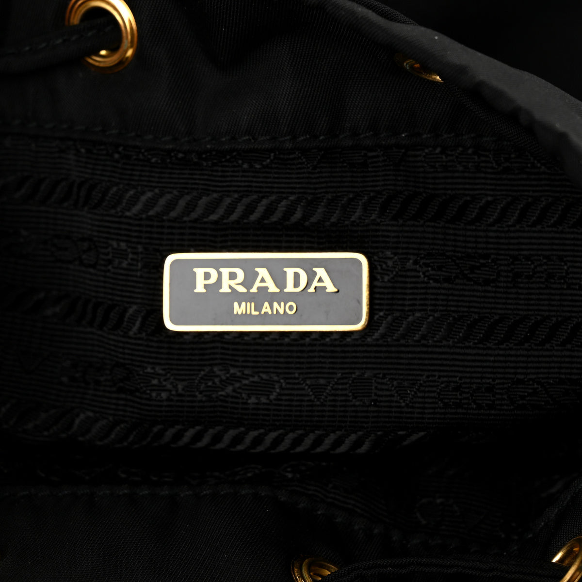 Prada Saffiano Tessuto Nylon Mini Bucket Crossbody Bag Black 6 of 11