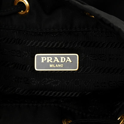 Prada Saffiano Tessuto Nylon Mini Bucket Crossbody Bag Black 6 of 11