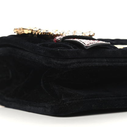 Miu Miu Velluto Matelasse Ayers Crystal Embellished Shoulder Bag Nero Black Rosso 4 of 7