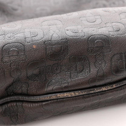 Gucci Calfskin Horsebit Embossed Medium Abbey Convertible Tote Dark Brown 11 of 13